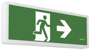 Luminaire de secours ESYLUX SLX LED FLAT COVER 3h/8h 24m IP54 3W 388×148×46mm bc