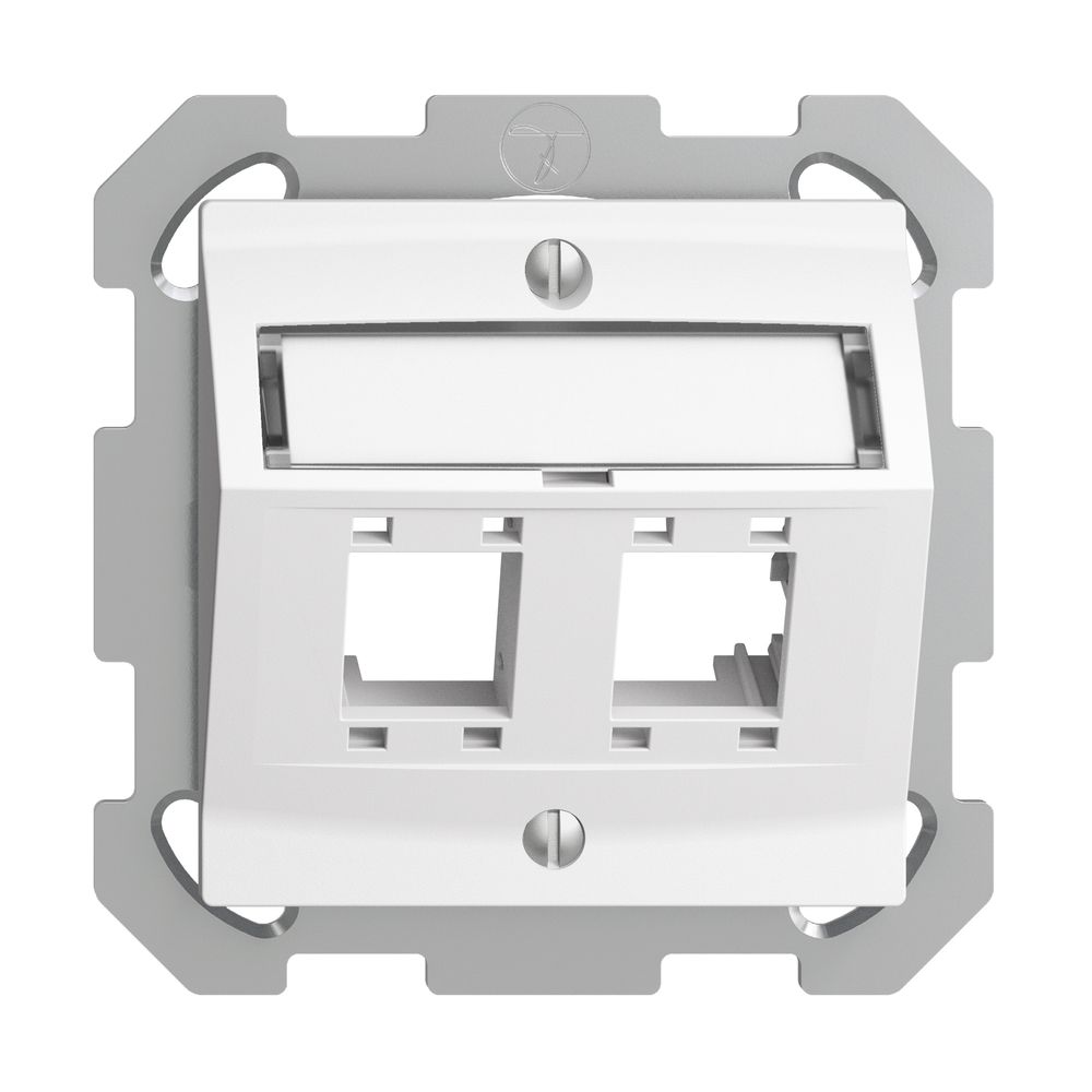 Kit de montage ENC EDIZIOdue, avec capot de sortie oblique, pour 2×RJ45, blanc