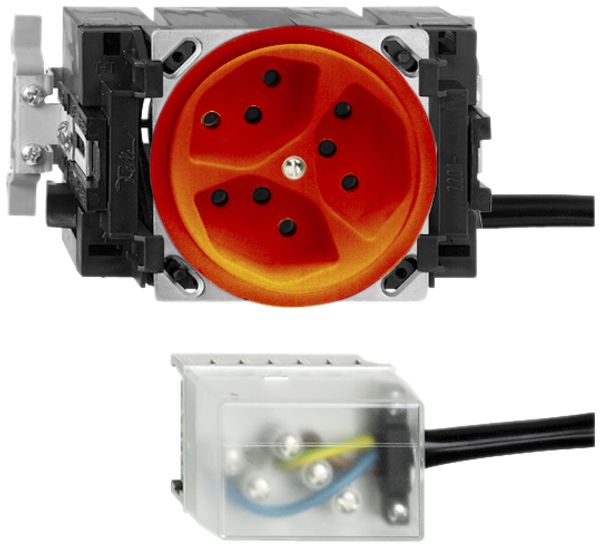 Prise INC FH 3×T13 L2 orange 53mm Snap pour câbl.plat powerbus