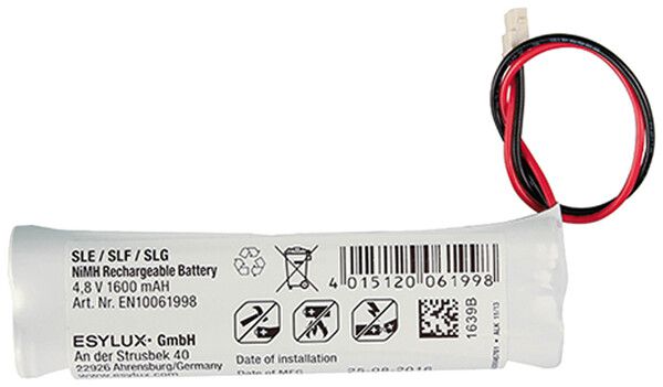 Accu ESYLUX per SLE/SLF NiMH, 4.8V/1600mAh, 100×30×13mm