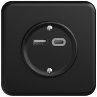 UP-USB-Ladesteckdose STANDARDdue SNAPFIX® 230V AC 18W 1×USB TypA 1×USB TypC sz