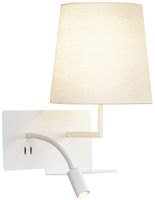 Applique SLV SOMNILA FLEX RIGHT E27 40W c.lpda di lettura LED 1.2W e USB bianco