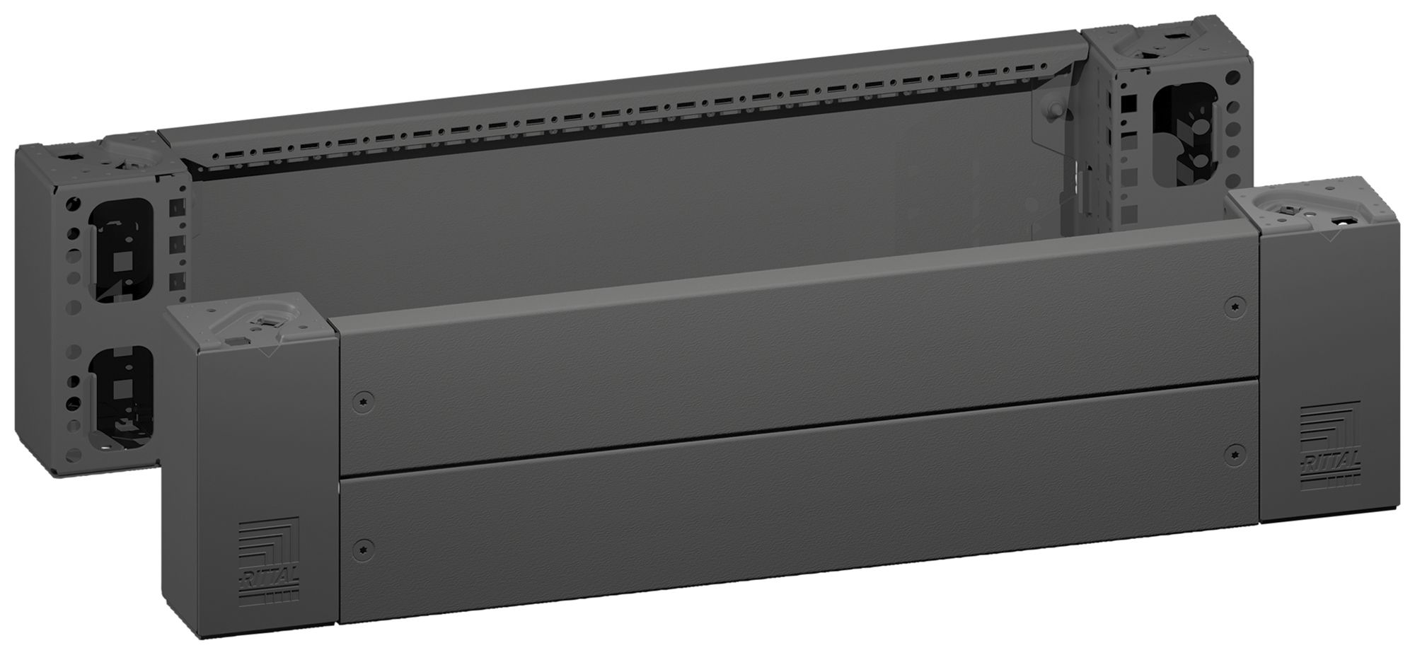 Copertura zoccolo Rittal VX 8660.023 800×200×29mm ant/post acciaio nero