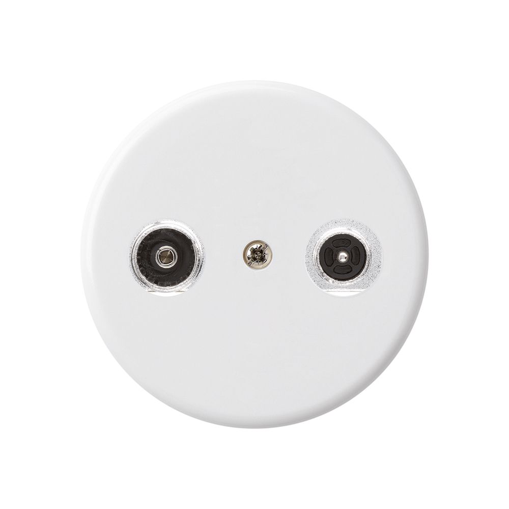 Prise d'antenne basico TV-R montage A 19dB 2GHz blanc