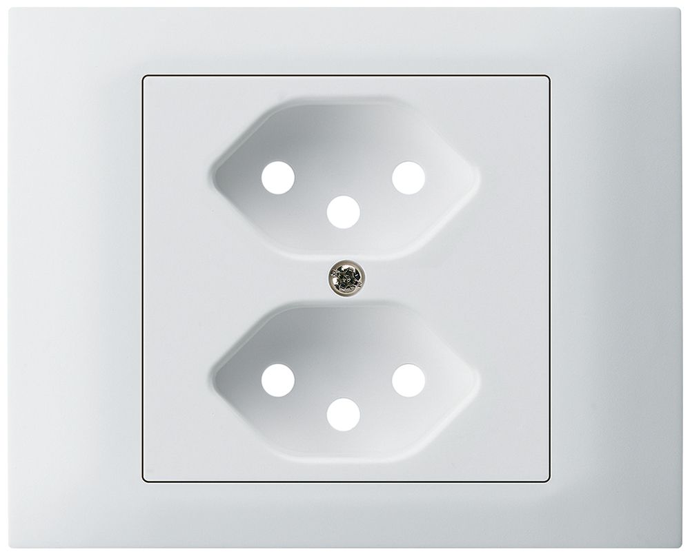 EB-Frontset Hager kallysto für Steckdose G3 2×Typ 13 Abdeckrahmen steckbar weiss