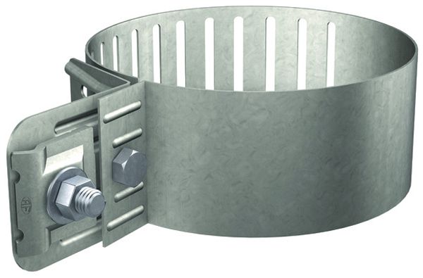 Collier de contact réglable Flury Al 3, acier inoxydable A2, tube Ø 70…120mm