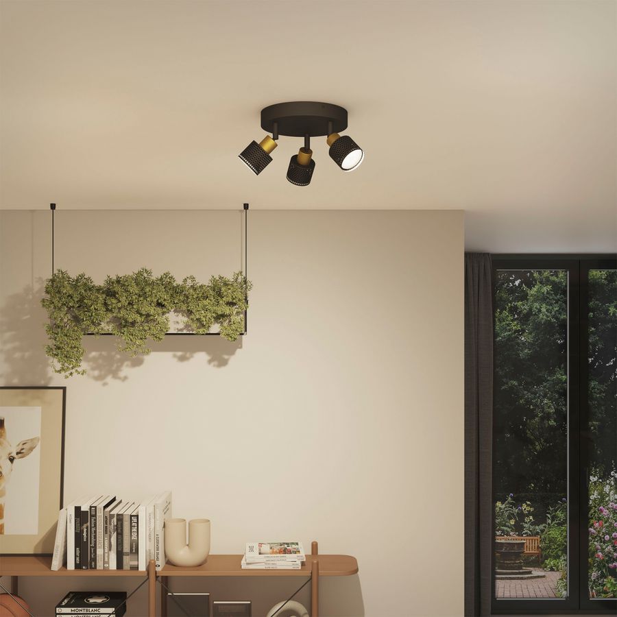 Spot Philips Niall GU10 3×5W 217×196mm schwarz/Messing