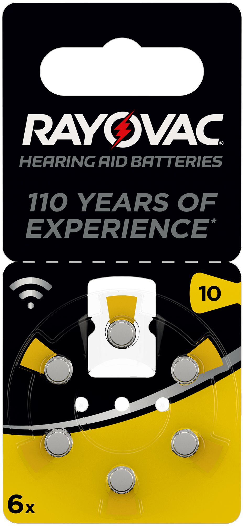 Pila bottone zinco/aria Rayovac Hearing Aid 10, blister a 6pezzi