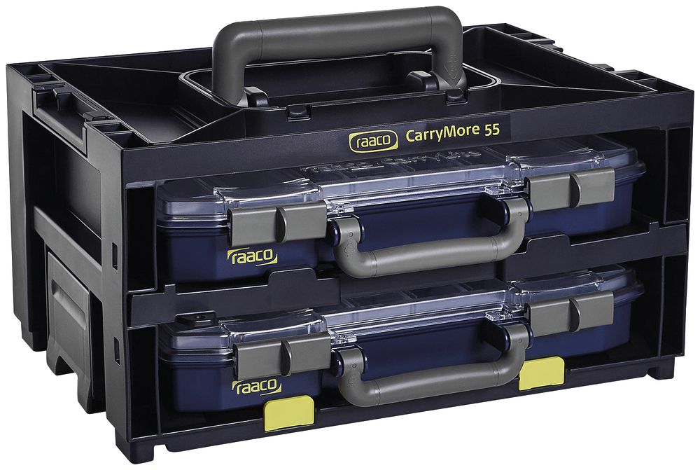 Valigia d'assortimento CIMCO CarryMore 55 2×CarryLite 55 griglia 4×8 16×inserti