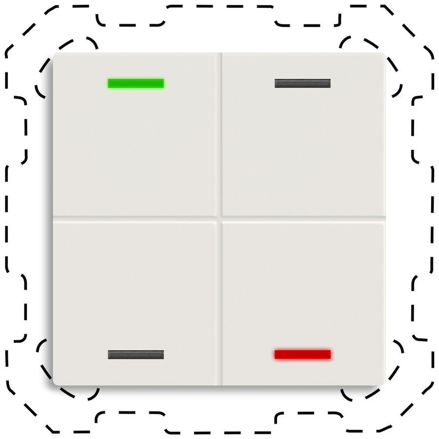 Poussoir KNX RGBW INC MDT TAL-60T4011.02S temp 4t/4a blanc mat "neutre"