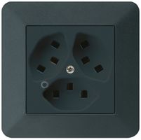 Prise ENC Hager kallysto.trend 3×T23 illuminé C noir
