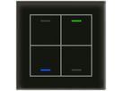 Poussoir KNX RGBW ENC MDT BE-GTL40S.01S 4t/4a verre noir "neutre"
