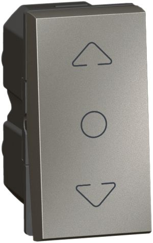 EB-Storentaster MOS 1×A/1L magnesium AUF/STOP/AB 1 Modul