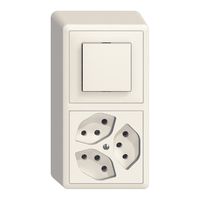 AP-Kombination EDIZIOdue 3/1P+3×T13 weiss