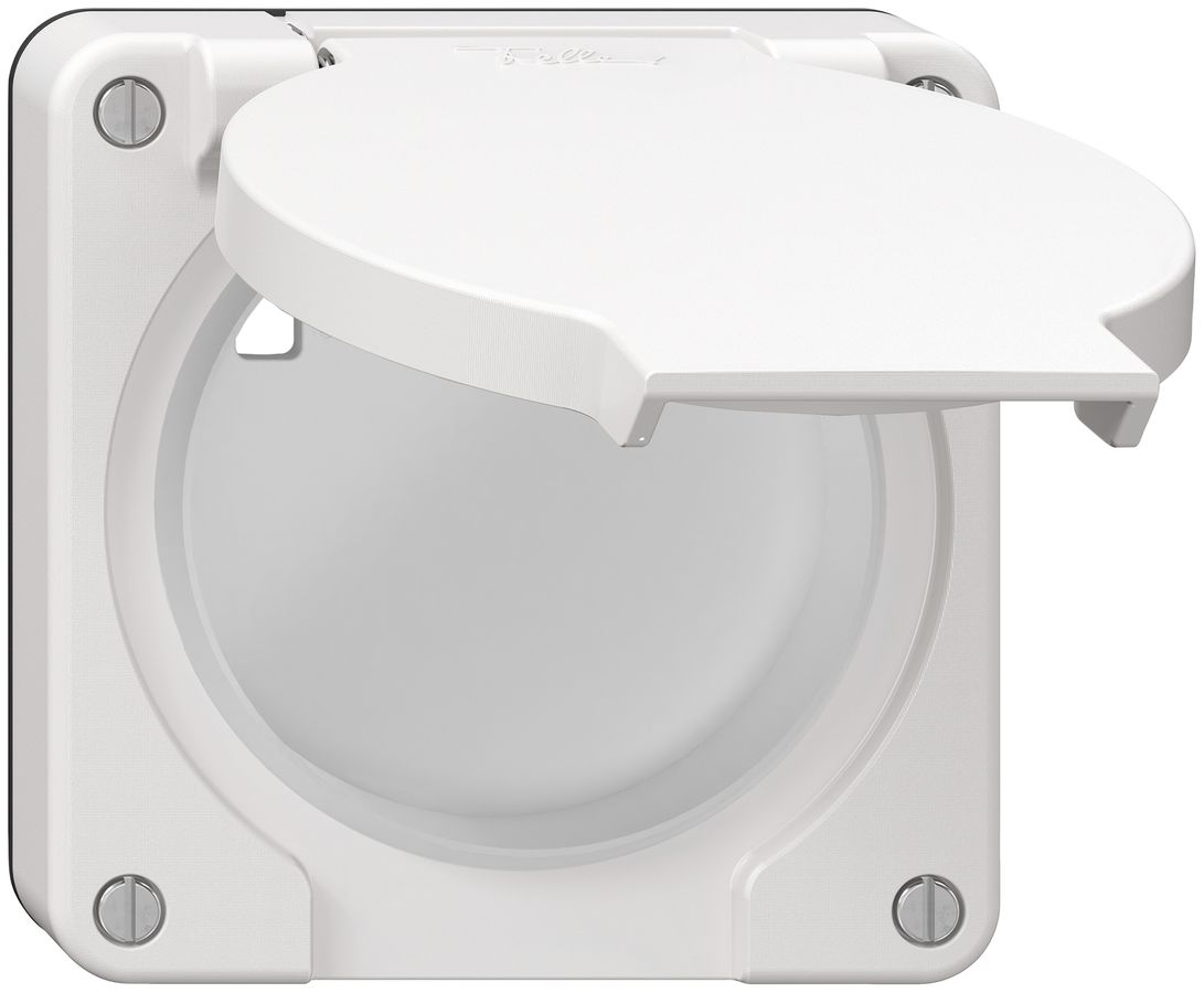 Couvercle de fermeture NEVO, avec joint noir, blanc