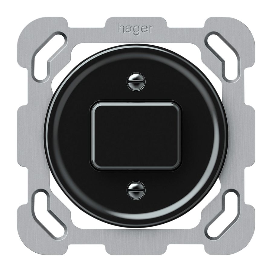 Interruttore a pulsante INC origin sch 3 77×77mm nero