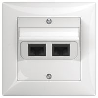 UP-Anschlussdose SIDUS 2×RJ45 weiss glänzend