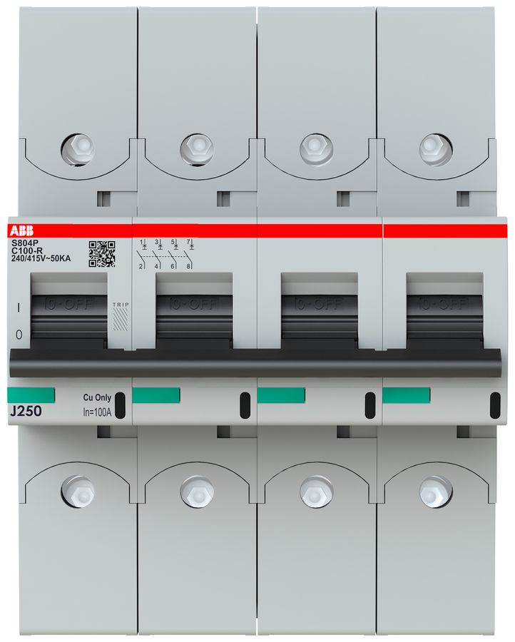 Leitungsschutzschalter ABB S804P-C100-R 4P 400V C-100A 50kA 6TE