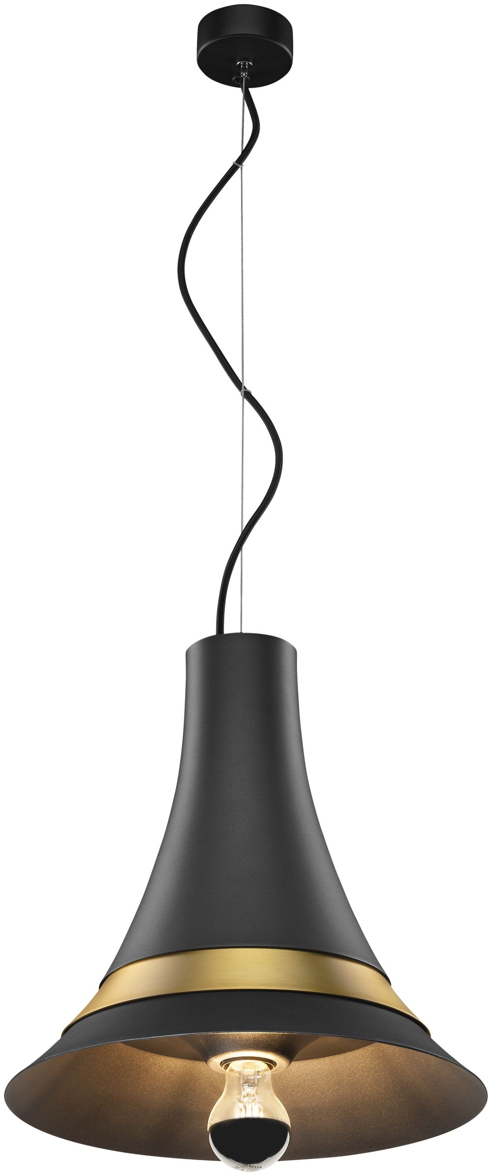 Lampada sospesa SLV BATO 35 PD E27, 60W, Ø350×350mm, nero/ottone