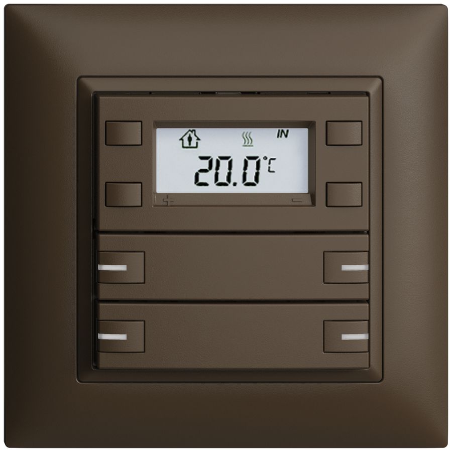 Poussoir RTH ENC KNX 4× EDIZIOdue FMI coffee, avec LED RGB