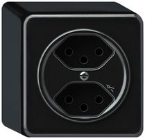 Presa AP origin 2×tipo 13 1×S 10A 230V 88×88×54mm nero