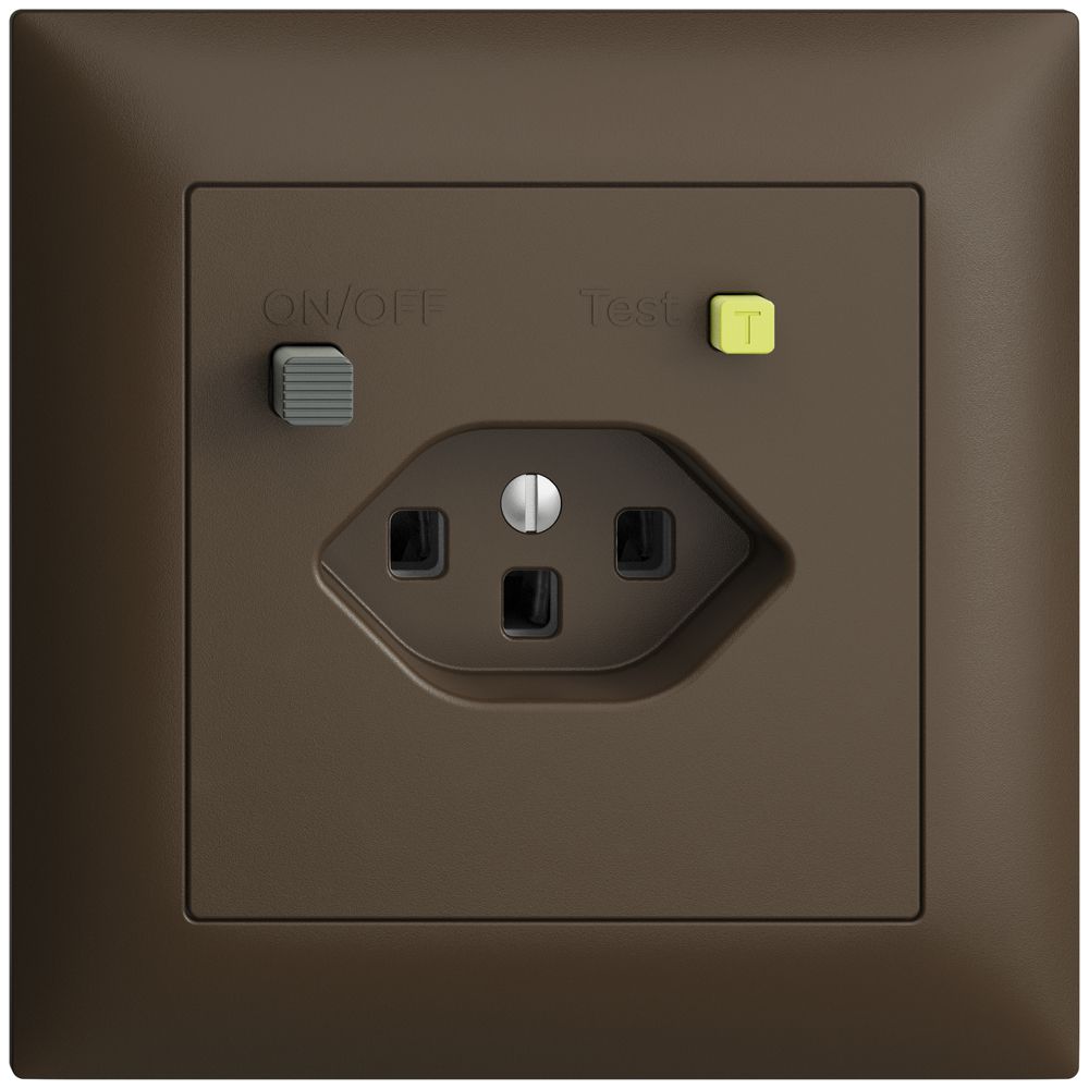 UP-Steckdose EDIZIOdue T23 FI 30mA FMI, coffee