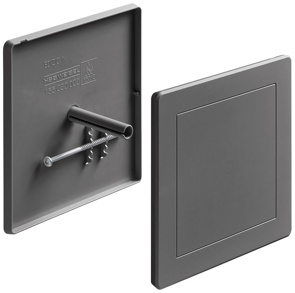 Steckdeckel HSB Weibel 130×130mm Design EDIZIO.liv Kunststoff dunkelgrau