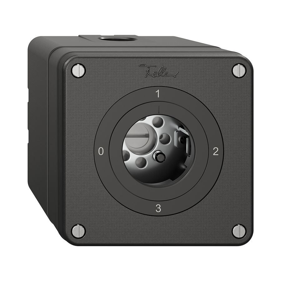 Interruttore rotativo NAPU NEVO, 5/2L, senza cilindro, KS, 0-1-2-3, nero