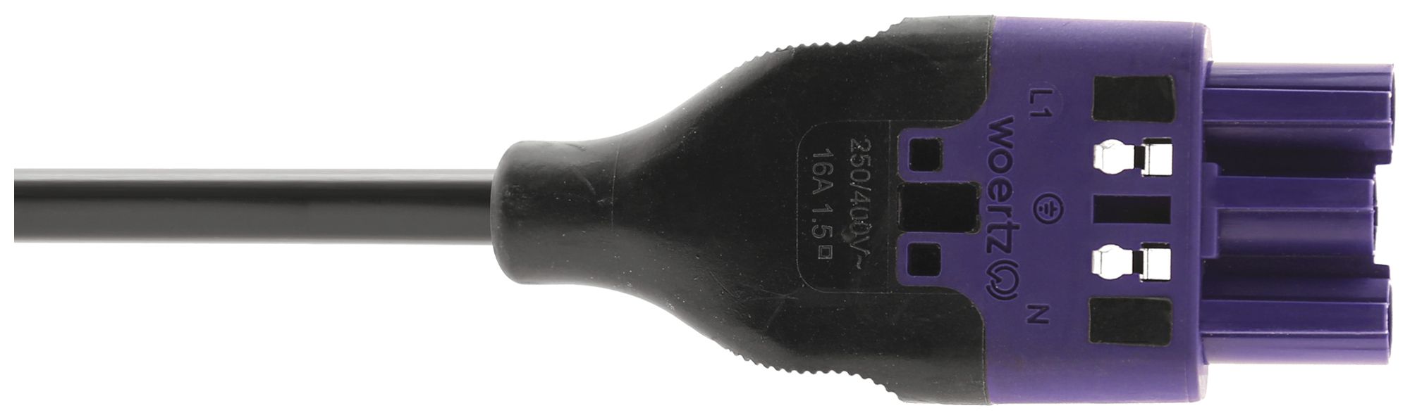 Cavo d'allacciamento Woertz 49343/C1 3×2.5mm² 250V 20A 2m vi spina-libero Cca