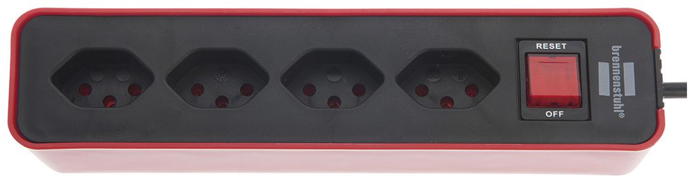 Prise multiple Ecolor interrupteur 4×T13 90° 1.5m H05VV-F 3×1mm² ro/no