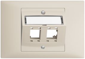 EB-Montageset EDIZIOdue BKE, mit Schrägauslasshaube, für 2×RJ45, crema