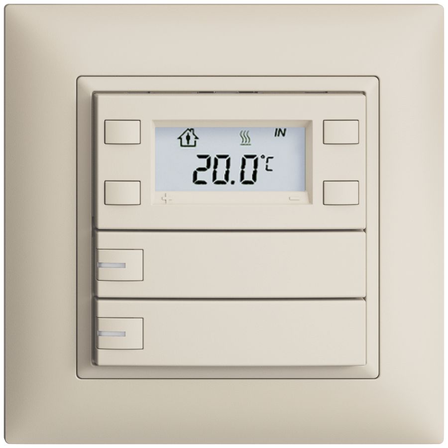 Poussoir RTH ENC KNX 2× EDIZIOdue FMI crema, avec LED RGB
