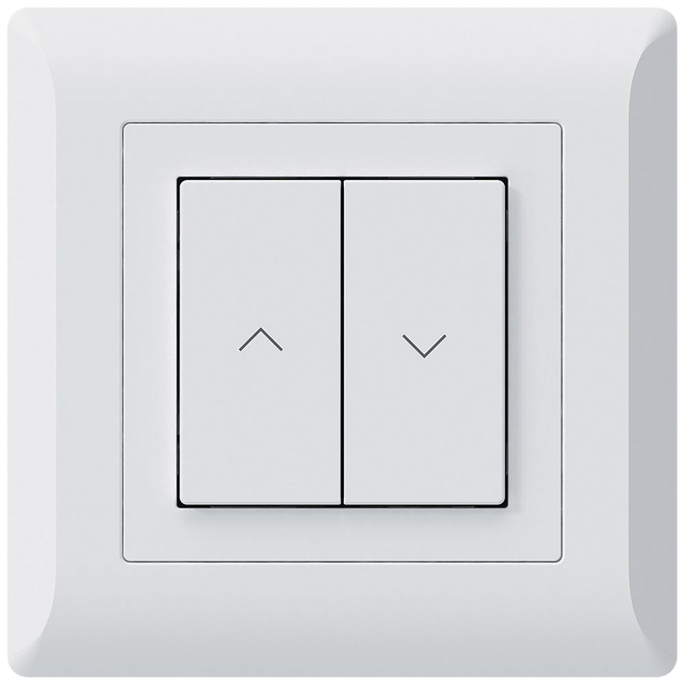 Poussoir pour stores KNX ENC Hager BA kallysto.line C double 92×92mm blanc