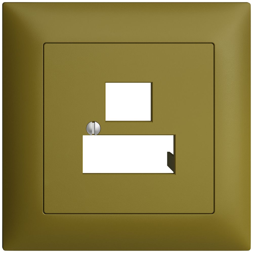 Kit frontal ENC EDIZIOdue olive 88×88mm 3×RJ45