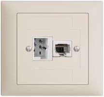 EB-Dose 1×T+T,1×RJ45/u 4P EDIZIOdue crema, ITplus ITM