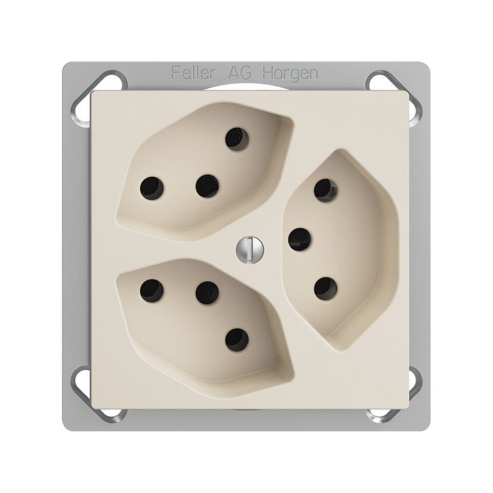 EB-Steckdose EDIZIOdue 3×T13 crema