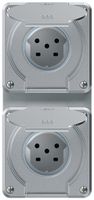 UP-Kombination robusto 2×1, 2×Steckdose T15 IP55 aluminium