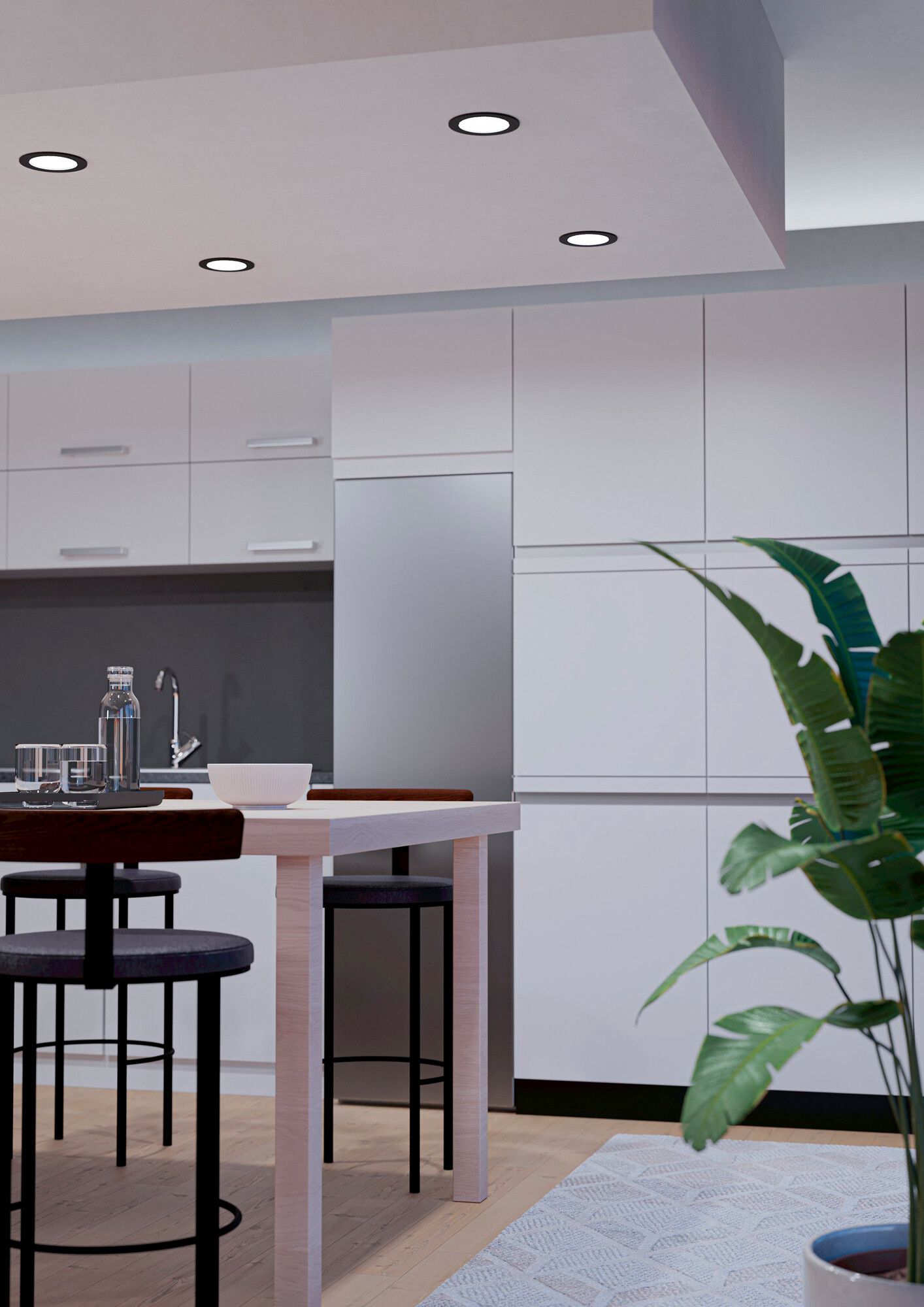 LED-Downlight Eglo FUEVA 5W 0…620lm 2700…6500K IP44 DIM Ø120×40mm schwarz