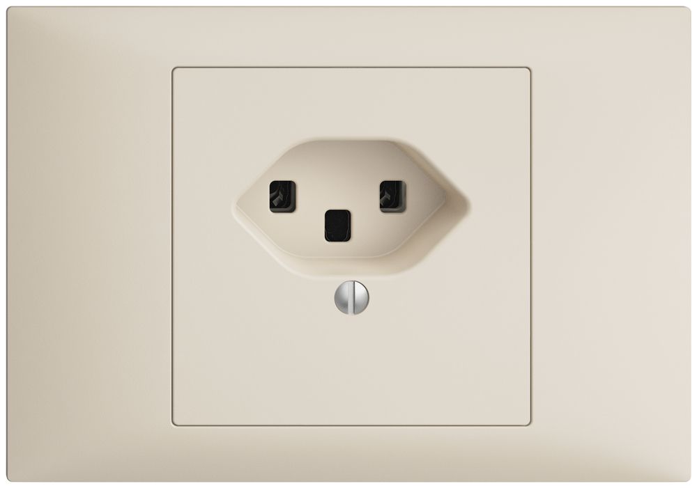 EB-Steckdose EDIZIOdue T23 16A crema, Schraubklemmen