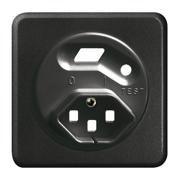 Frontset FH zu FI-Steckdose schwarz