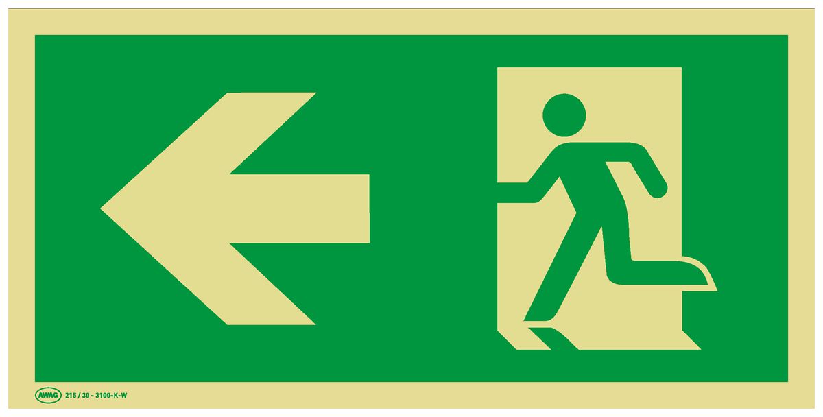 Rettungszeichenschild AWAG Pfeil nach links 400mm