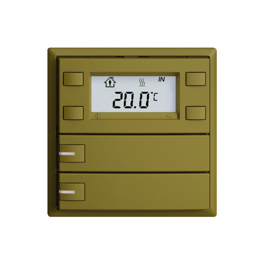 Poussoir RTH ENC KNX 2× EDIZIOdue F olive, avec LED RGB