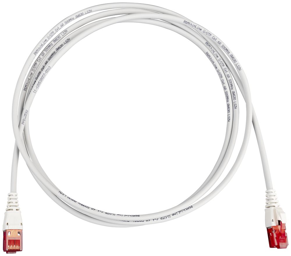 Patchkabel RJ45 R&M thinLine, Kat.6A U/UTP, 4P, LSZH grau, 7.5m