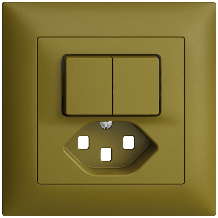 Kit frontal ENC EDIZIOdue olive 88×88mm T23