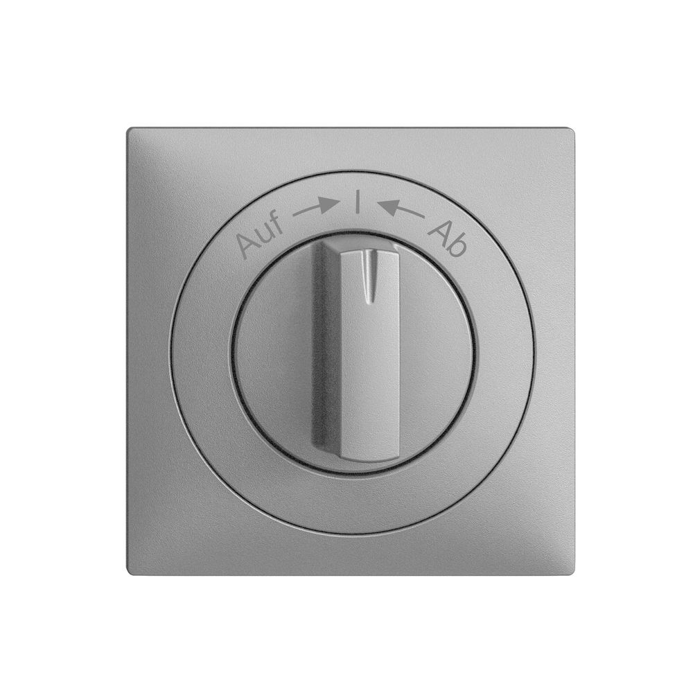 Frontset EDIZIOdue Auf->I<-Ab silver 60×60mm für Schwenktaster