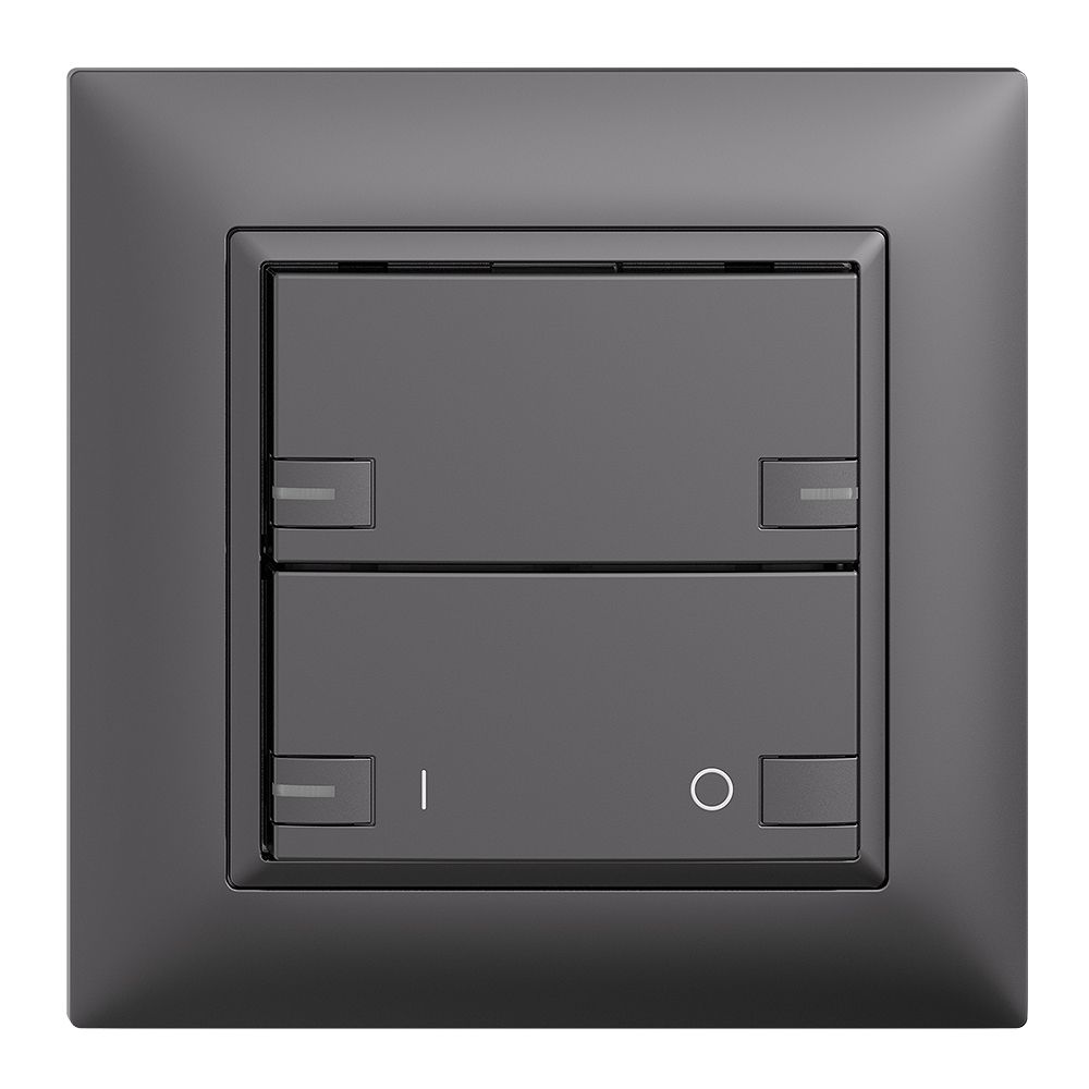 UP-Frontset EDIZIOdue zeptrionAIR ON/OFF 1K ohne Bezeichnung mit LED dunkelgrau