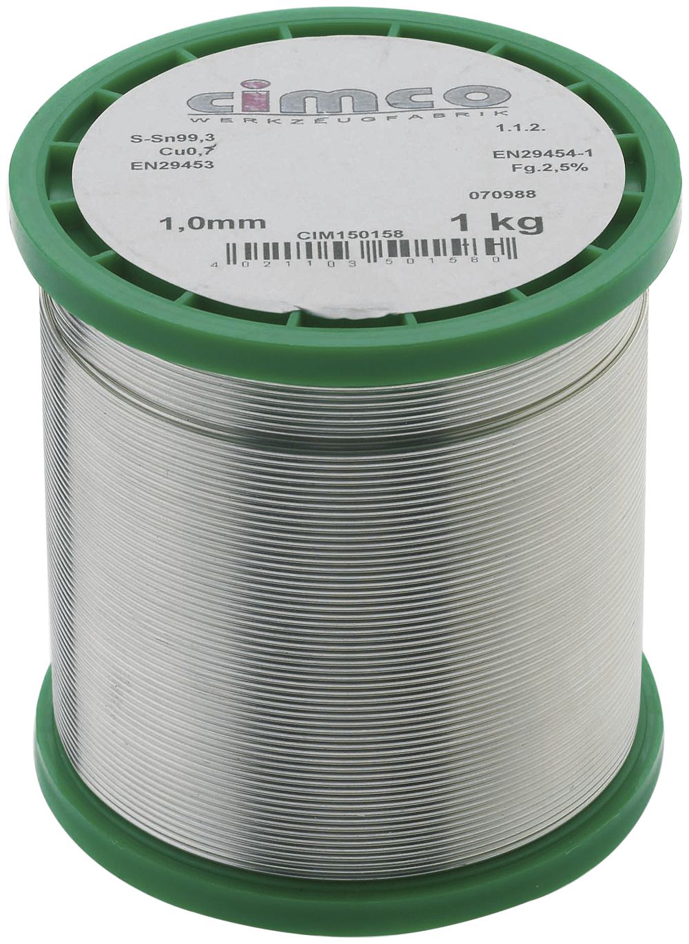 Lötdraht CIMCO S-Sn 99.3 Cu 0.7 bleifrei Ø1.0mm 250g