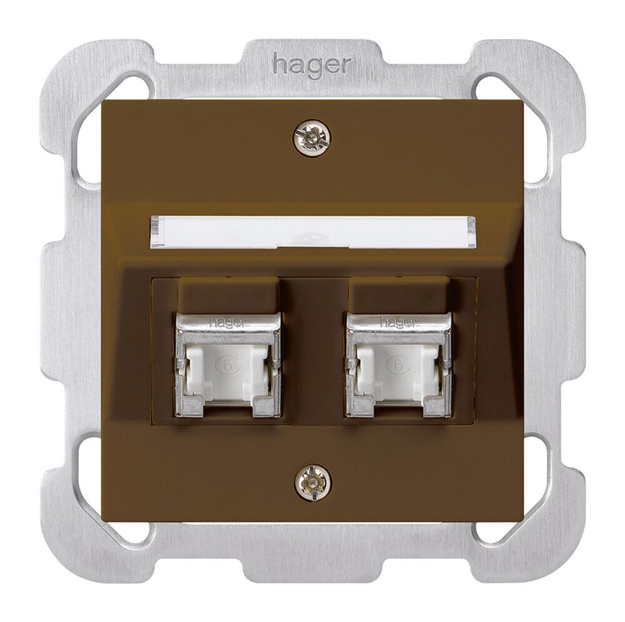 UP-Montage-Set kallysto B Kat.6 2RJ45/s braun