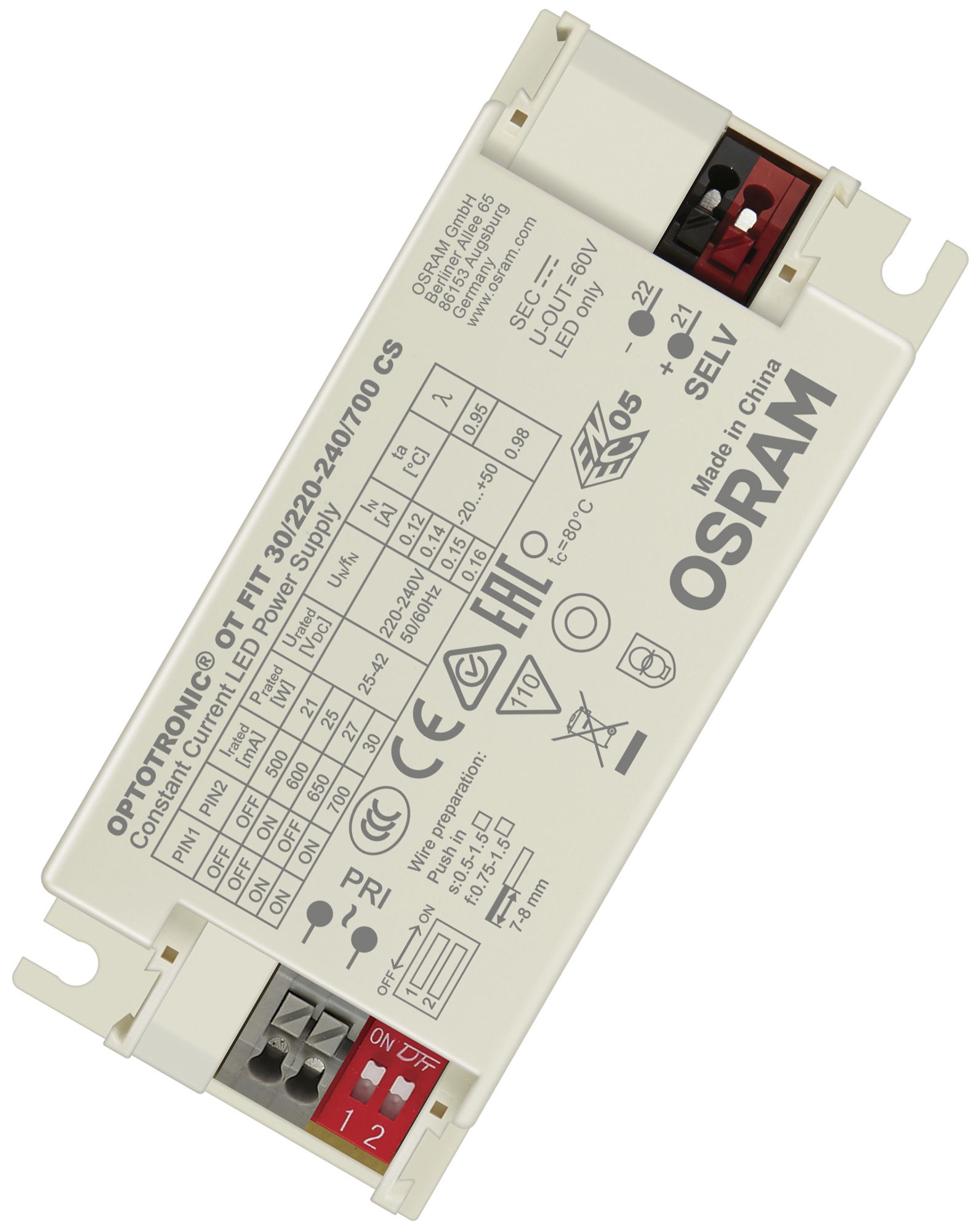 Convertitore LED Osram OT FIT 700mA 30W IP20