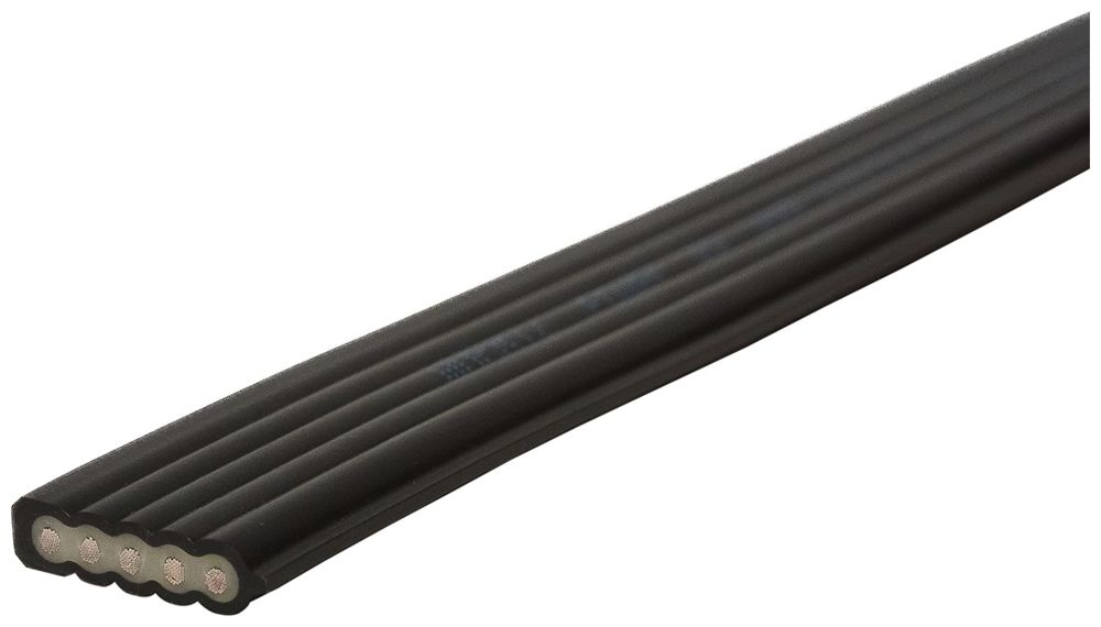 Flachkabel Woertz Power 5×2.5 mm² PVC schwarz Eca
